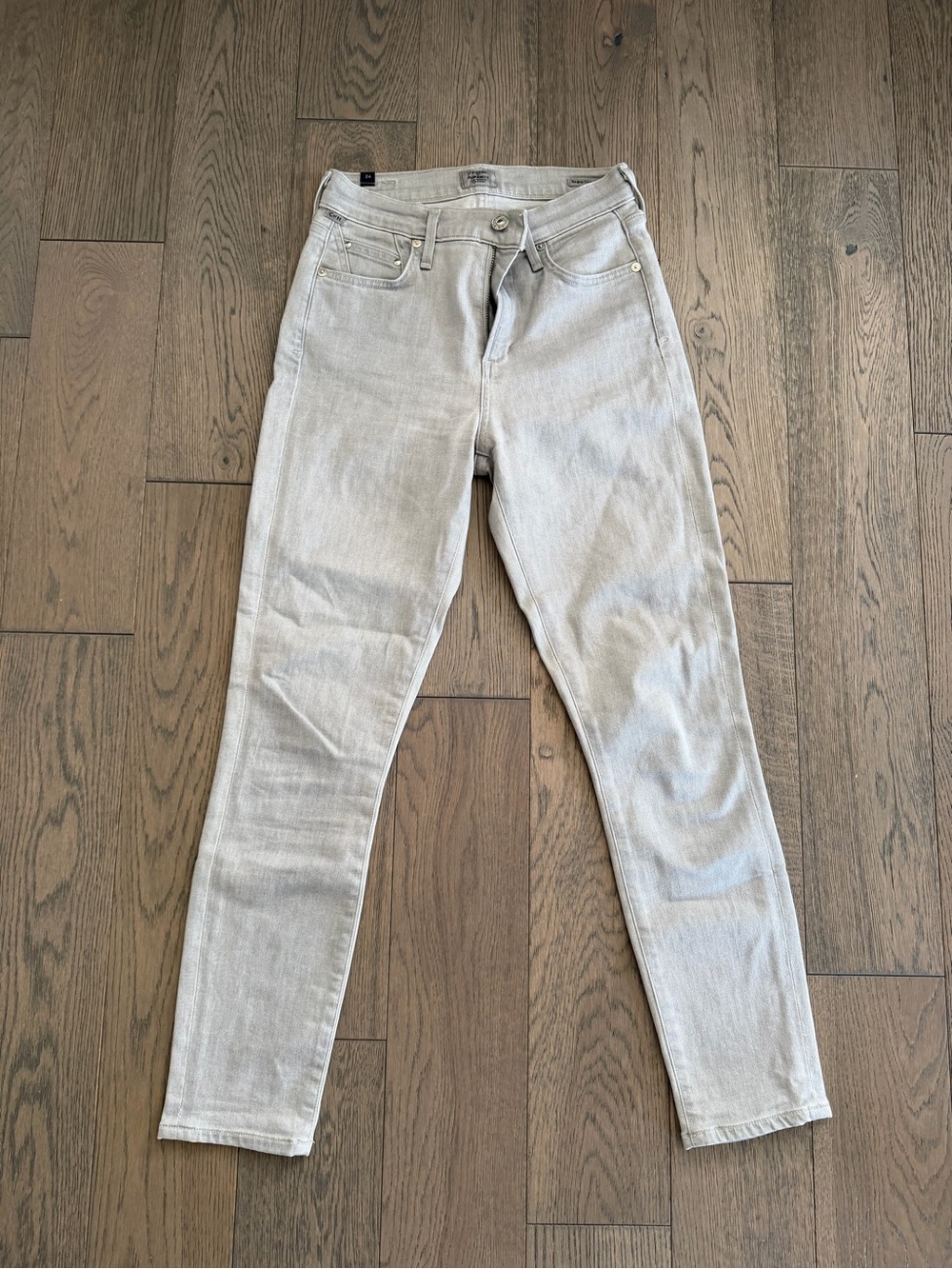 Citizens of Humanity Rocket Crop Light Gray Skinny Jeans